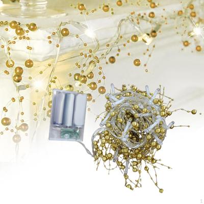 Pearl String Light Led Lights 4M Long Attractive,Fairy Beads for Party Indoor Christmas
