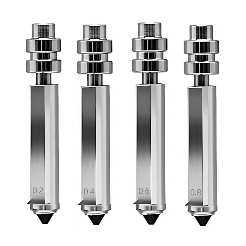 Hardened Steel Nozzle Kit For 3D Printer With Multiple Size 0.2Mm 0.4Mm 0.6Mm 0.8Mm Plated Metal Extruder Nozzles