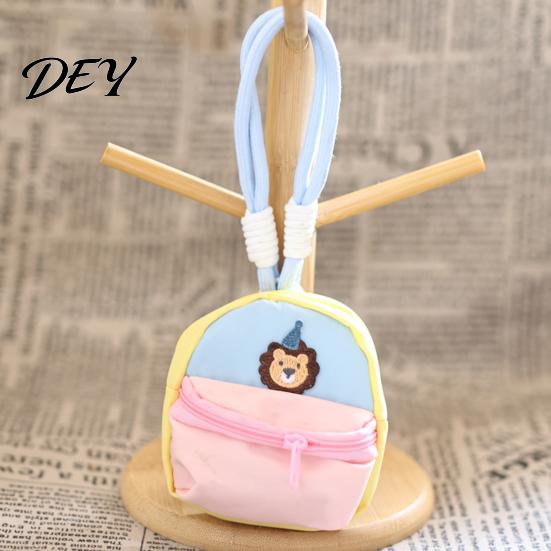 Childlike Charm Mini Accessory Bag Small Coin Purse, Macaron Style Backpack Pendant with Lanyard, Lightweight Decorative Embroidery Wallet Pouch