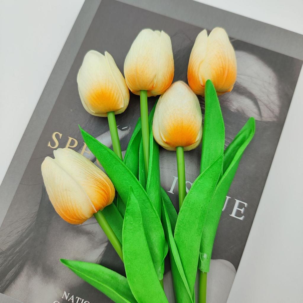 Simulated Tulip Home Decoration PU Feel, Simulated Flowers, Fake Flowers, Flower Arrangement for Landscaping