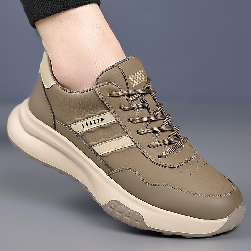 

Новая универсальная повседневная мужская обувь на шнуровке, весенняя кожаная обувь для скейтборда, уличная спортивная легкая нескользящая мужская обувь 44 хаки