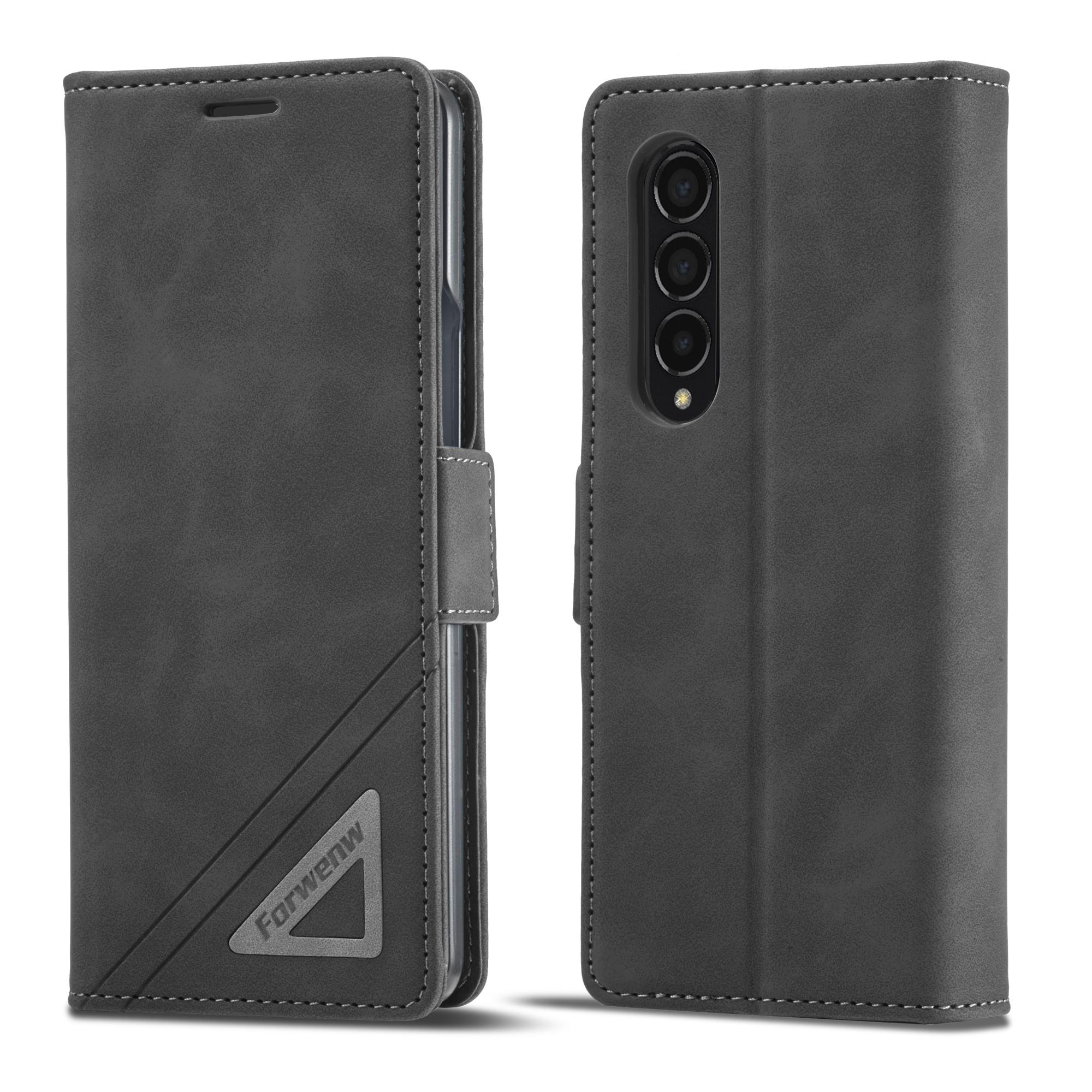 

Leather Wallet Case For Samsung Galaxy Z Fold 6 5 4 3 5G Fold6 Fold4 Fold5 Luxury Card Holder Phone Bag Magnetic Flip Book Etui Samsung Z Fold 5 чёрный