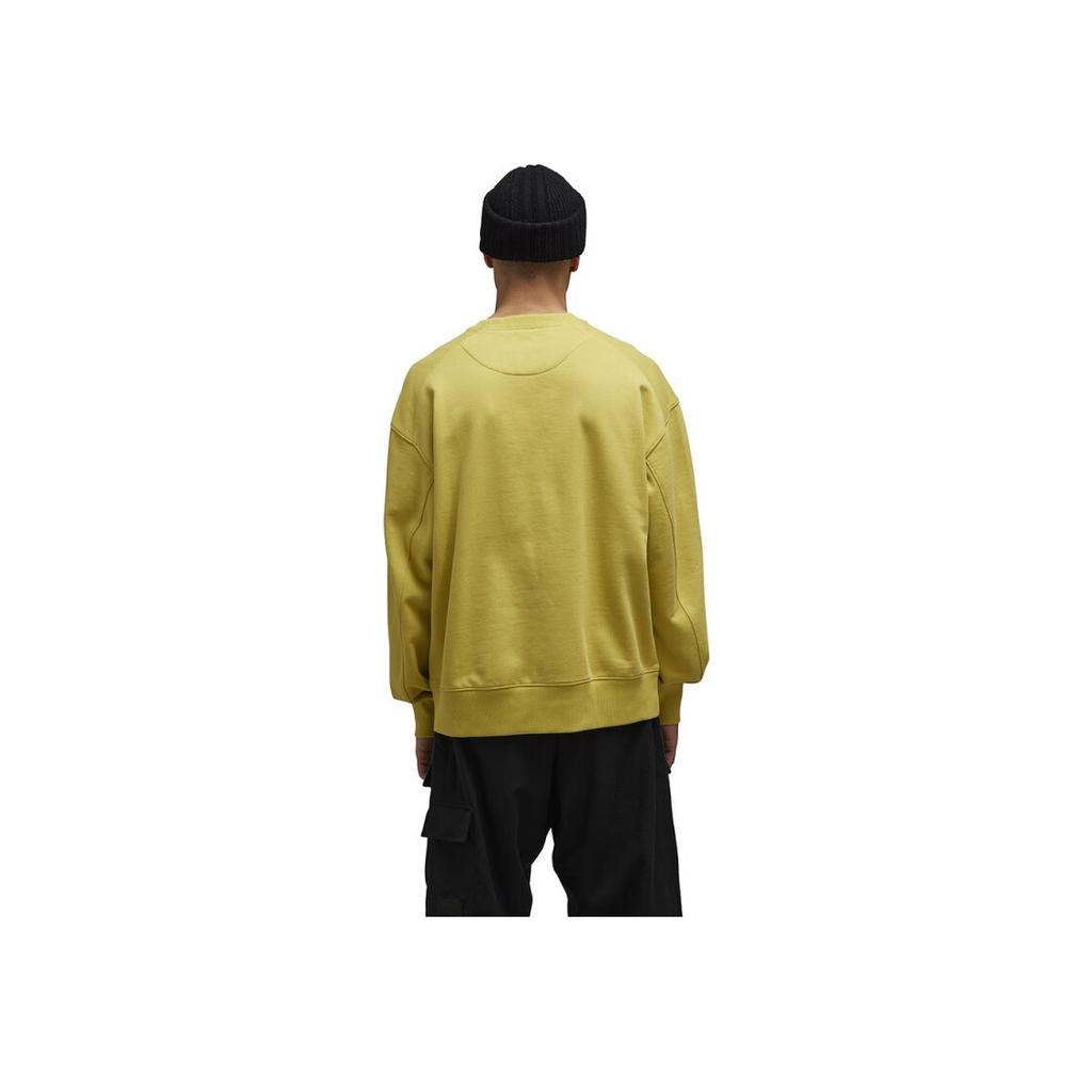 Y-3 Logo Solid Color Loose Fit Long Sleeve Cotton Crewneck Sweatshirt Men Sweatshirt Yellow IP7696