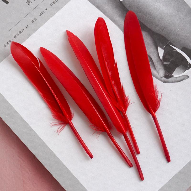 50Pcs Decorative Painting Feather Color Small Straight Knife Kindergarten Handmade Diy Decorative Wings Artwork Creative Art Materials