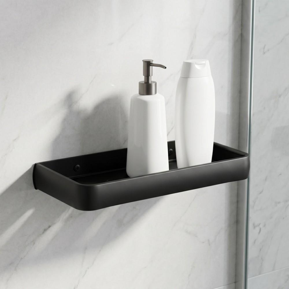 Rustproof Bathroom Shelf Black Bathroom Organizer Storage Rack Bathroom Kitchen Laundry Room