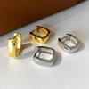 Tibetan Silver Minimalist Square Hoop Earrings for Women Classic Geometric Fashion  Light Luxury Accessories