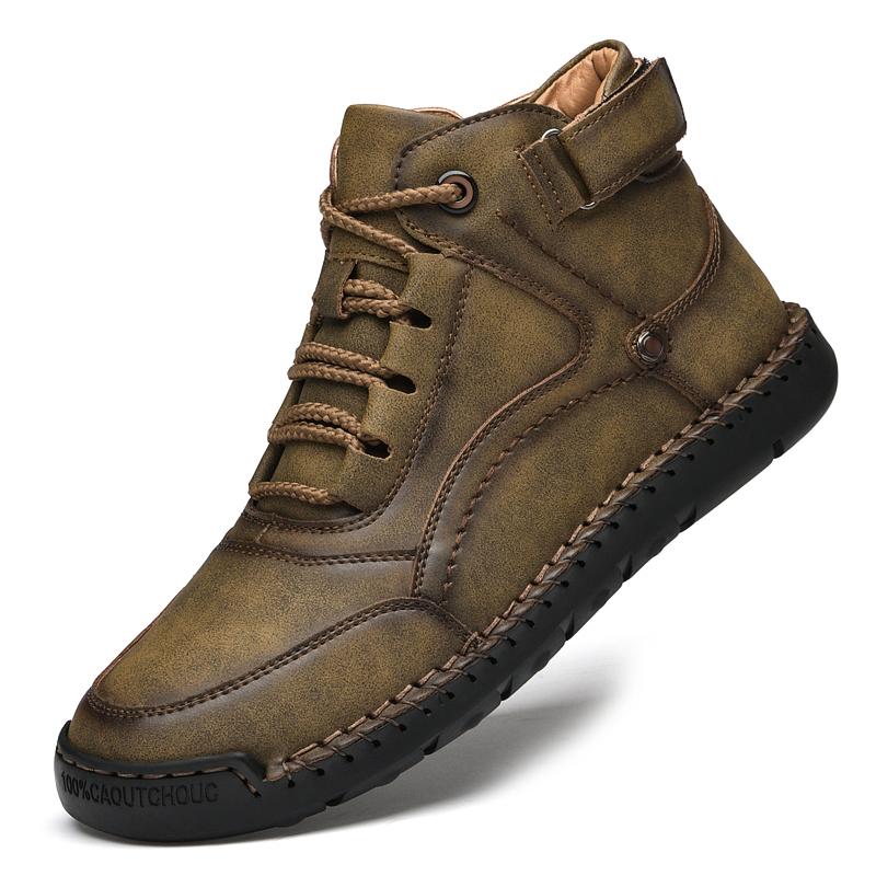 Men Snow Boots Winter Ankle Boots Men Warm Lace-up Men Shoes New Fashion Flock Plush Winter Boots Fur Men Sneakers Big Size46