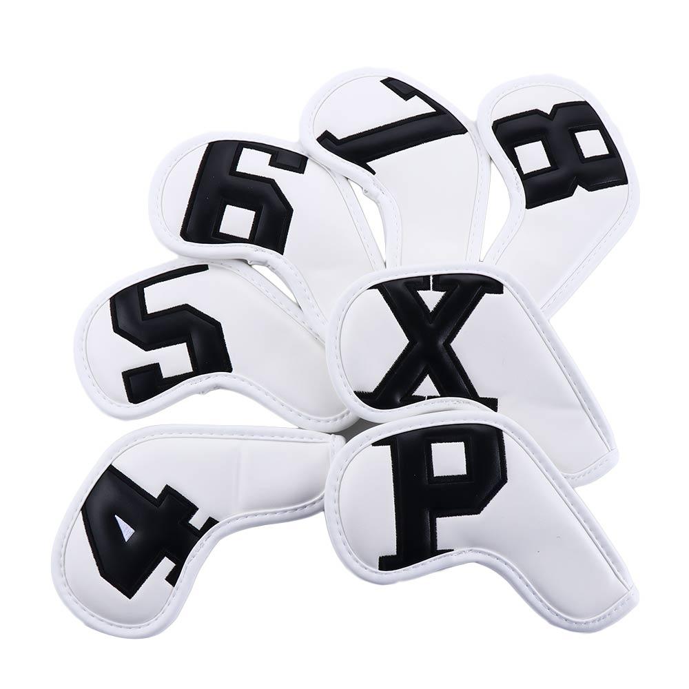 6 Clors Men and Women 4-9 ASPX PU Leather High-end Protective Cover Golf Wedge Cover Golf Iron Covers Golf Club Head Covers
