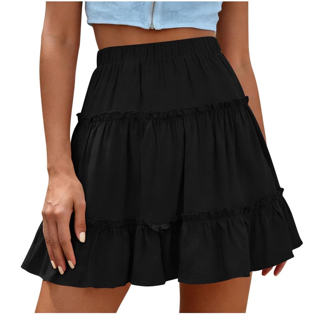 Women's Summer High-Waisted Slimming And Tummy-Concealing Sweet Ruffled Skirt