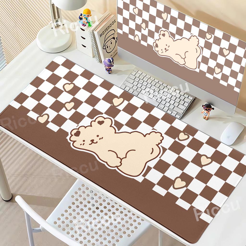 Kawaii Brauner Bär Mauspads Schreibtischdekoration Rutschfeste Matte Cartoon Büro Großes Mauspads PC Tastatur Zubehör Niedliche Tier-Pads