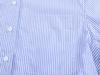 2025 Spring/Autumn Floral Print Blue Striped Loose Fit Long Sleeve Shirt with Turn-Down Collar