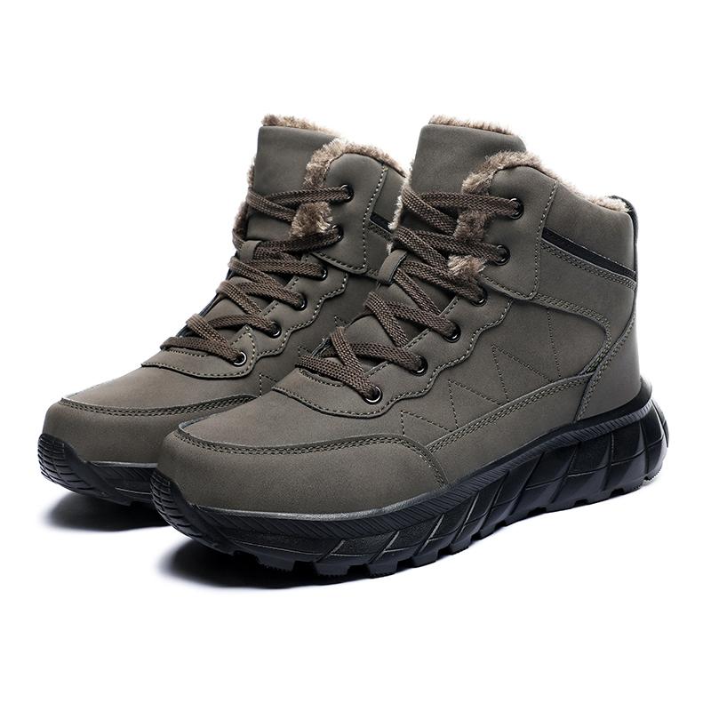 Men's Sneakers Outdoors Plush Warm Winter Waterproof Shoes Non Slip Hiking Ankle Boots Winter Shoes for Men Work
