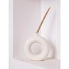Ceramic White Donut Vase 6 & 8 Inch - Set of 2 | Decorative Donut Vase for Dried Flowers and Pampas Grass | Vases for Modern Home Decor,