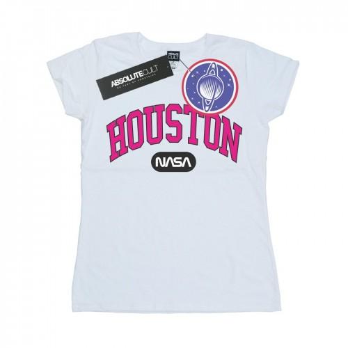 

NASA Womens/Ladies Houston Collegiate Cotton T-Shirt XXL білий