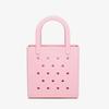 Waterproof Summer Beach Bag Solid Color Jelly Tote Bag Portable Rubber Hole Handbags  Baskets