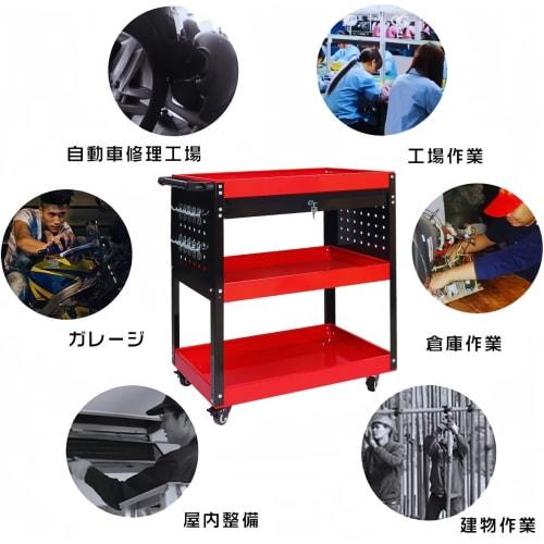 MIMIER Tool Cart with Casters, 3 Drawers, Black, 200kg Weight Capacity, Commercial Grade, Steel, 65.5cm Wide x 36cm Deep x 110.5cm High, Lockable, Sid