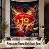 Custom Text Tapestry Lamine Yamal Print Wall Tapestry Indoor Living Room Wall Decor