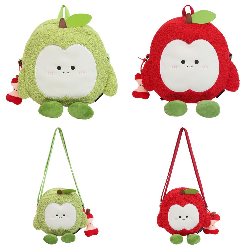 Winter Cute Apple Canvas Shoulder Bag For Students Compact Stylish Daily Carry