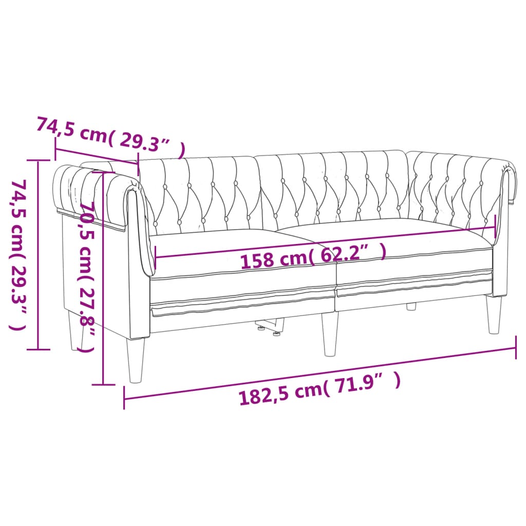 2 Piece Sofa Set Light Grey Fabric