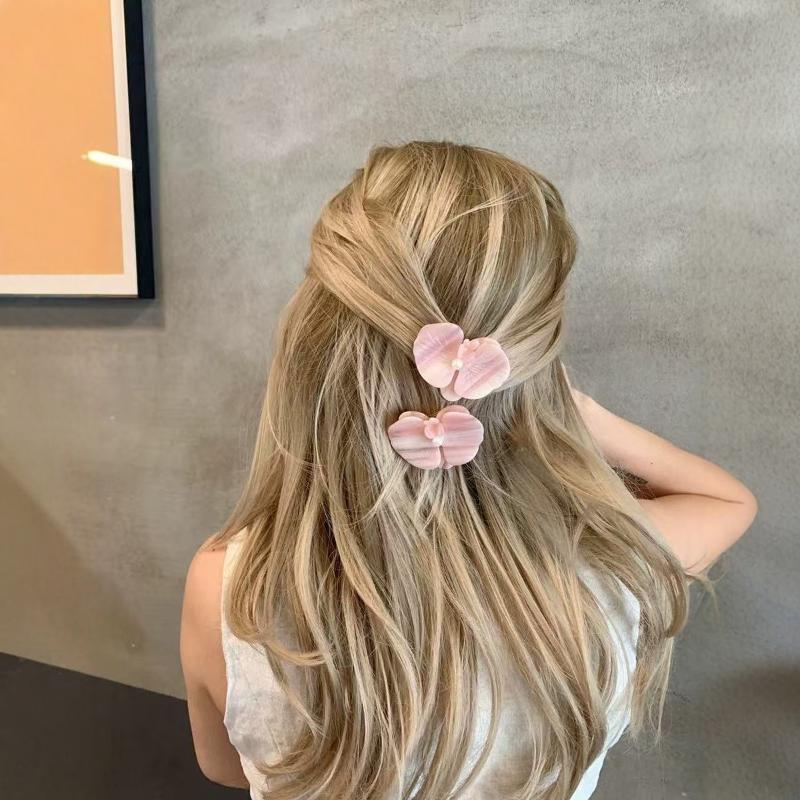 Korean Style Moth Orchid Acetate Hair Clips Sweet Flower Series Hairpin Ins Side Clip For Women Girls Hair Accessories