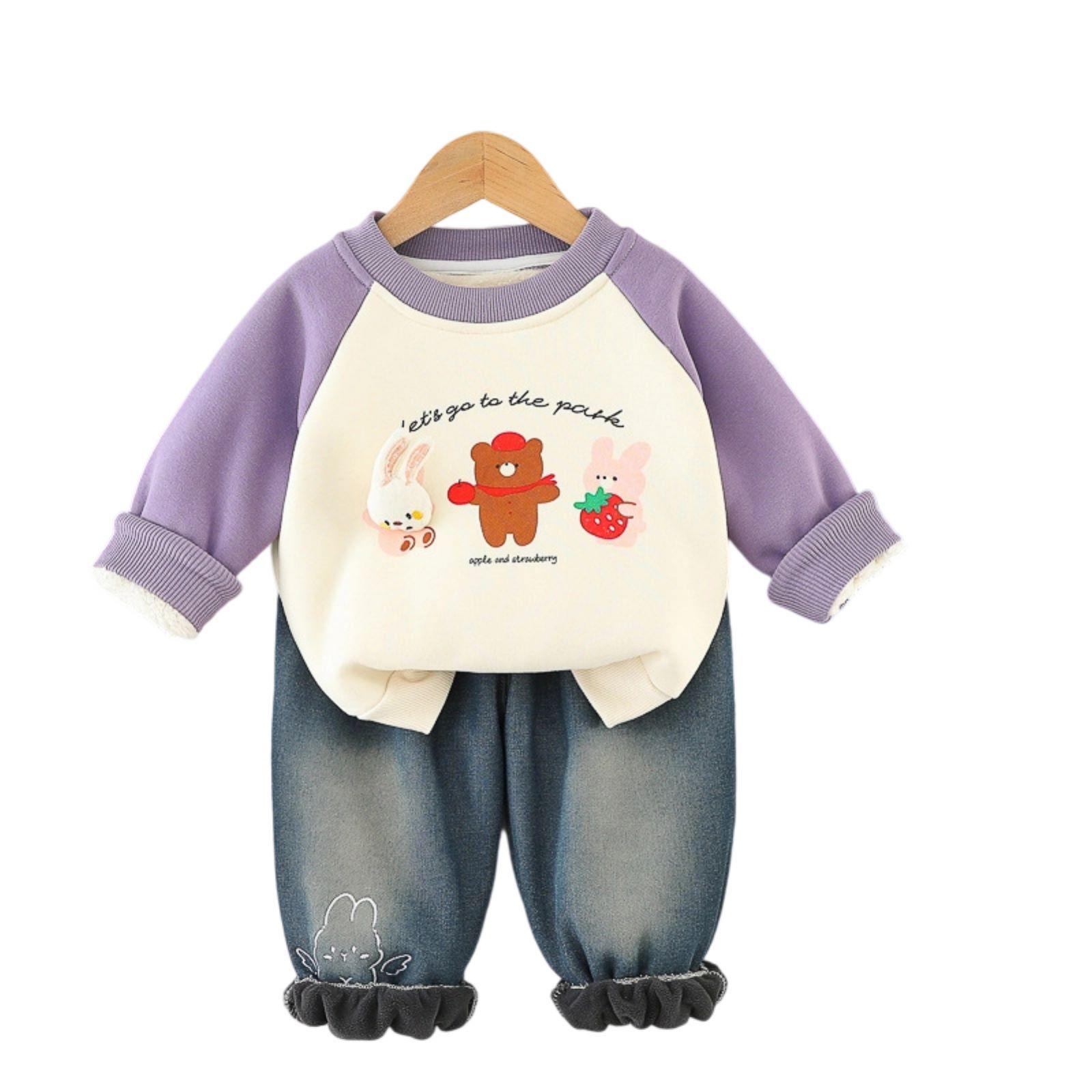 

Детский повседневный комплект с длинным рукавом, удобные наряды для повседневной носки 100