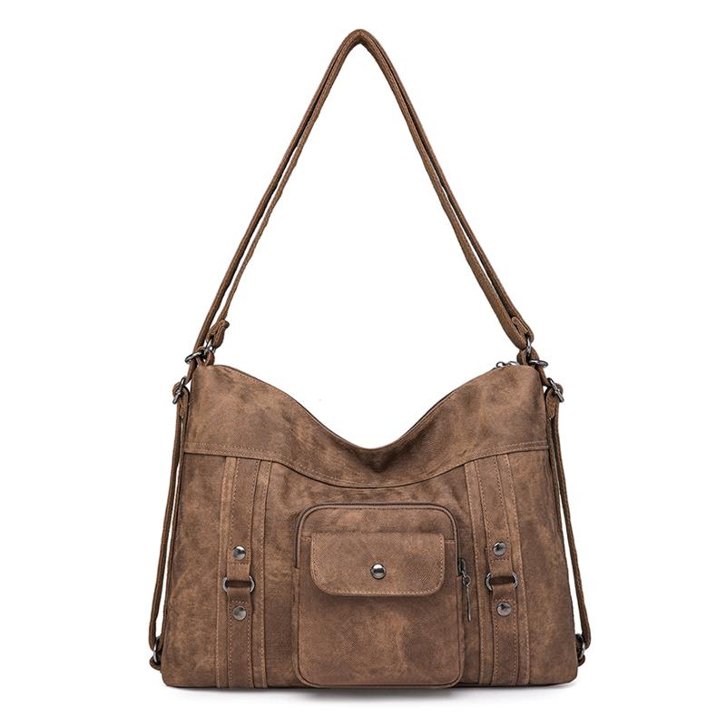 

Женская сумка-тоут Ретро Сумка Большая Вместимость На плечо Кроссбоди коричневый