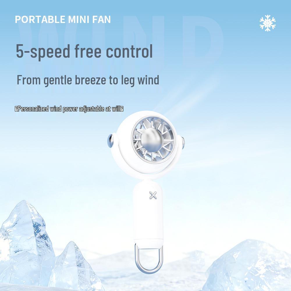 USB Rechargeable Portable Mini Fan with Hook for Students & Outdoor Use