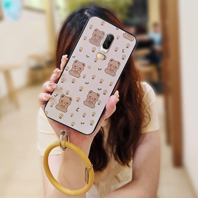 

heat dissipation Ring Phone Case For OnePlus 6/1+6 Creative Waterproof Anti-knock Dirt-resistant Solid Color Back Cover OnePlus 6/1+6