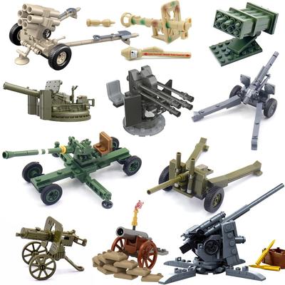 2. svetová vojna 88mm Flakové delo Raketové delostrelectvo Vojenské Armádne Vojnové Zbrane Vojak MOC Playmobil Model Stavebnica Deti Dieťa Hračka