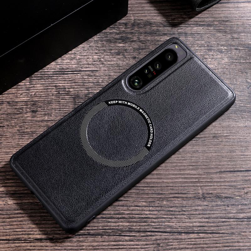 Luxury PU Leather Wireless Charge Magnetic Case For Sony Xperia 1 IV 5 III 10 II 10V 1V 5V 10VI 5VI VI Shockproof Back Cover