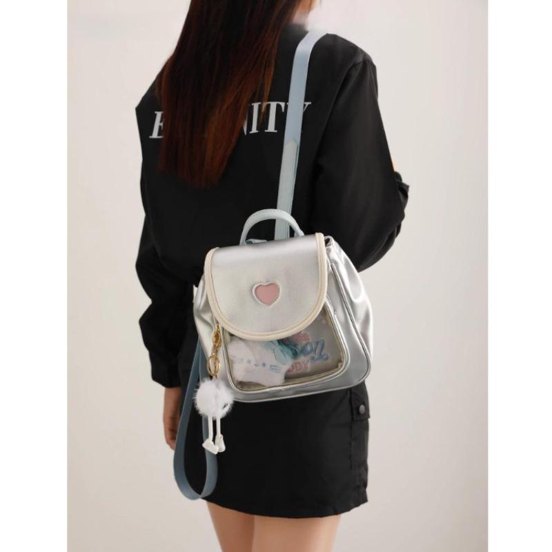 High-end Silver 2025 New Trendy Summer Two-dimensional Comic Exhibition Pain Bag Versatile Commuter Women's Backpack