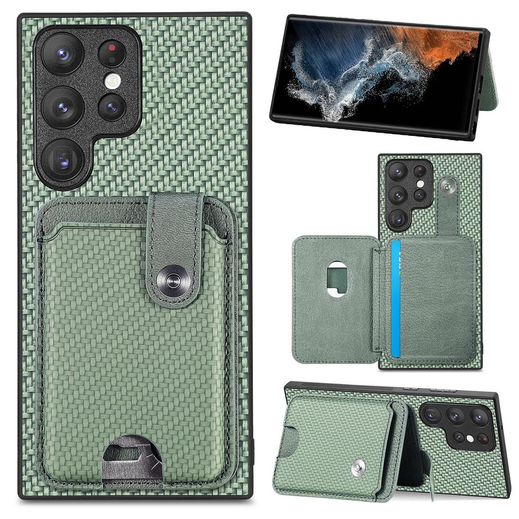 For Samsung Galaxy S25 Ultra Case Card Slots Kickstand Phone Back Cover with Card Tool