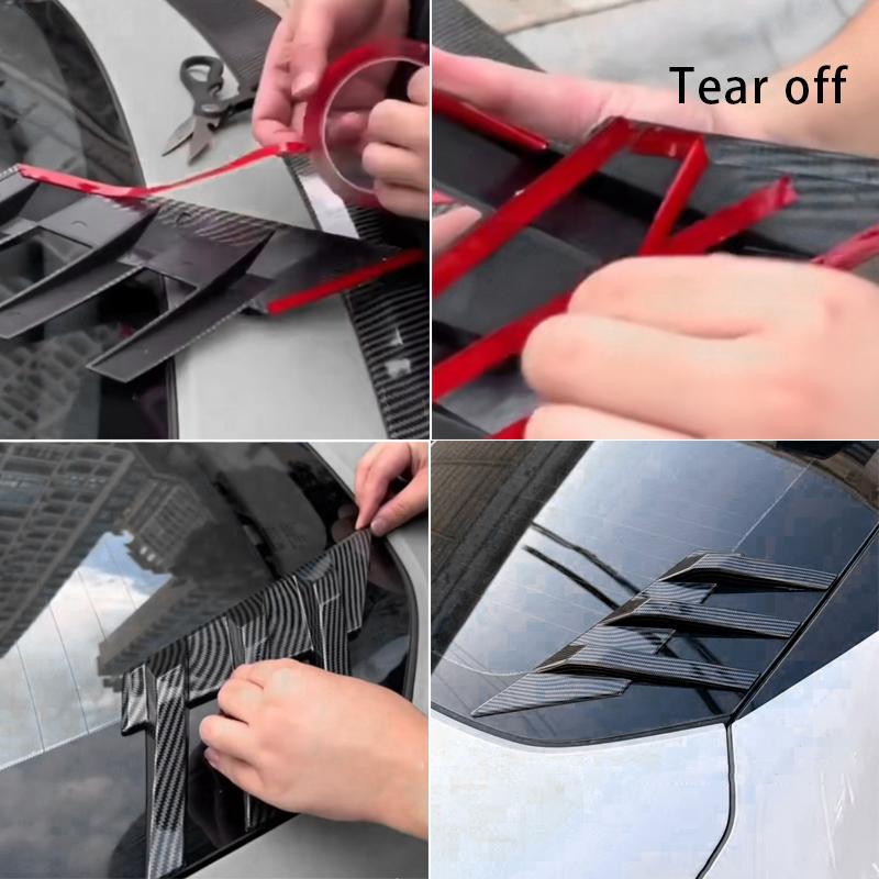 Car Rear Windshield Sticker Decoration Accessory Side Spoiler Splitter Trim Triangle Louver Window Sunshade Windshield for Cars