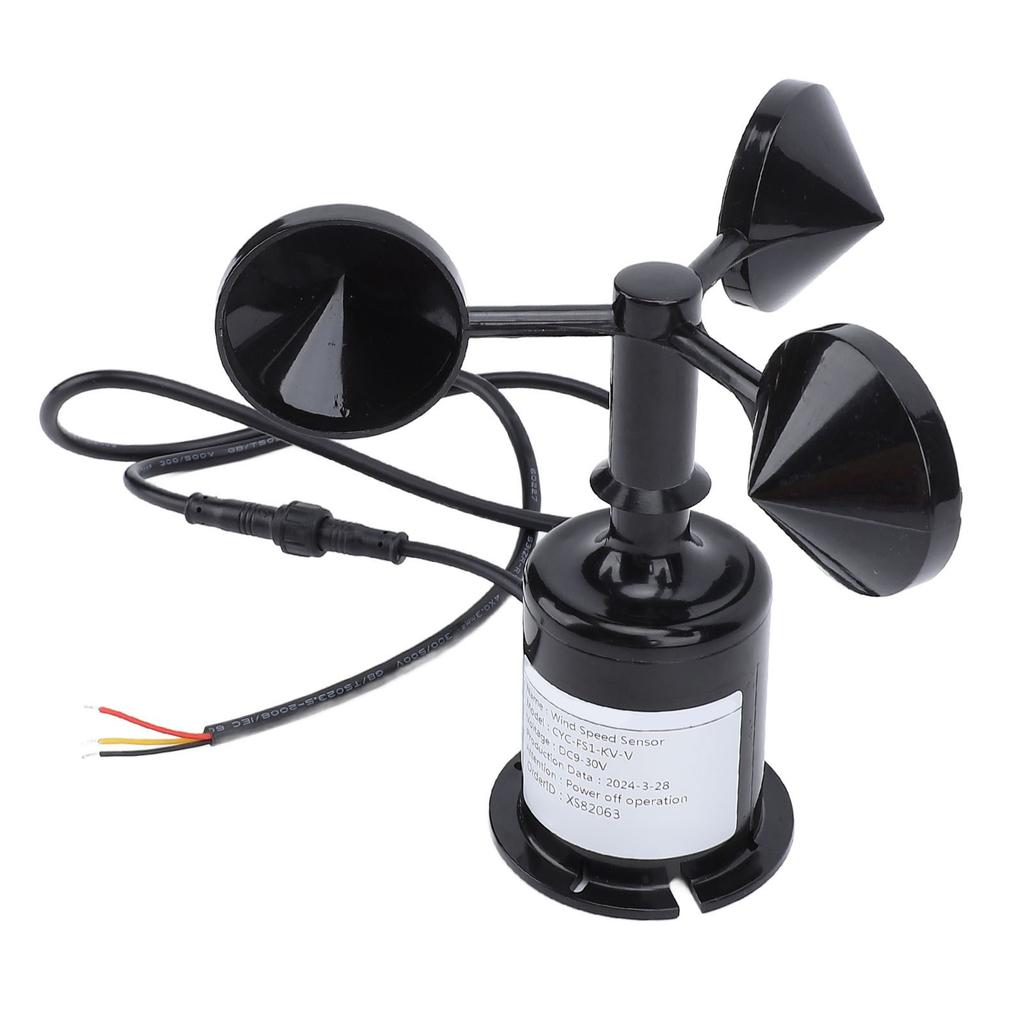 3 Cups Wind Speed Sensor Ultrasonic Sensor Weather Resistant High Accuracy Strong Pressure