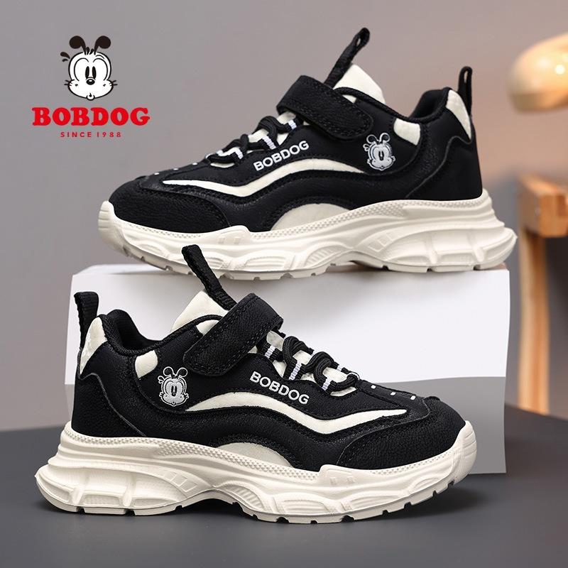 Babu Bean Classmate Boys Shoes 2025 Autumn and Winter New Middle and Older Children's Leather Children's Sneakers Lightweight Running Shoes