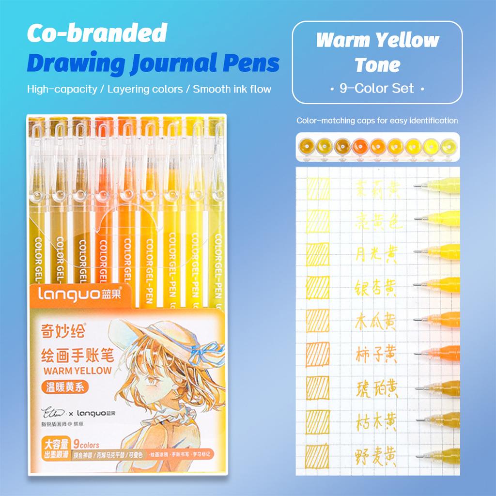 6/9pcs Set Languo Morandi Gel Pens 0.5mm Kawaii Pastel Set for Students Diary Scrapbook Painting & Drawing Pen School Supplies