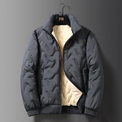 Autumn Winter Jacket Men Lamb Wool Warm Thicken Jackets Waterproof Casual Coat Men Fashion Loose Grey Parke Jacket
