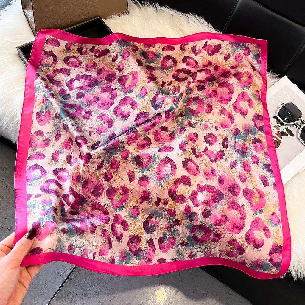 Scarf Women Silk Scarves Square Bandana Hijab Wrap Flower Designer Neckerchief Shawl Kerchief Hair Band Foulard Luxury