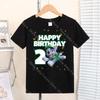 Summer Cartoon Party T Shirt for Boys Rocky Girls New Birthday Number Cute Tee Shirt Printed Clothes Anime Tops Gifts