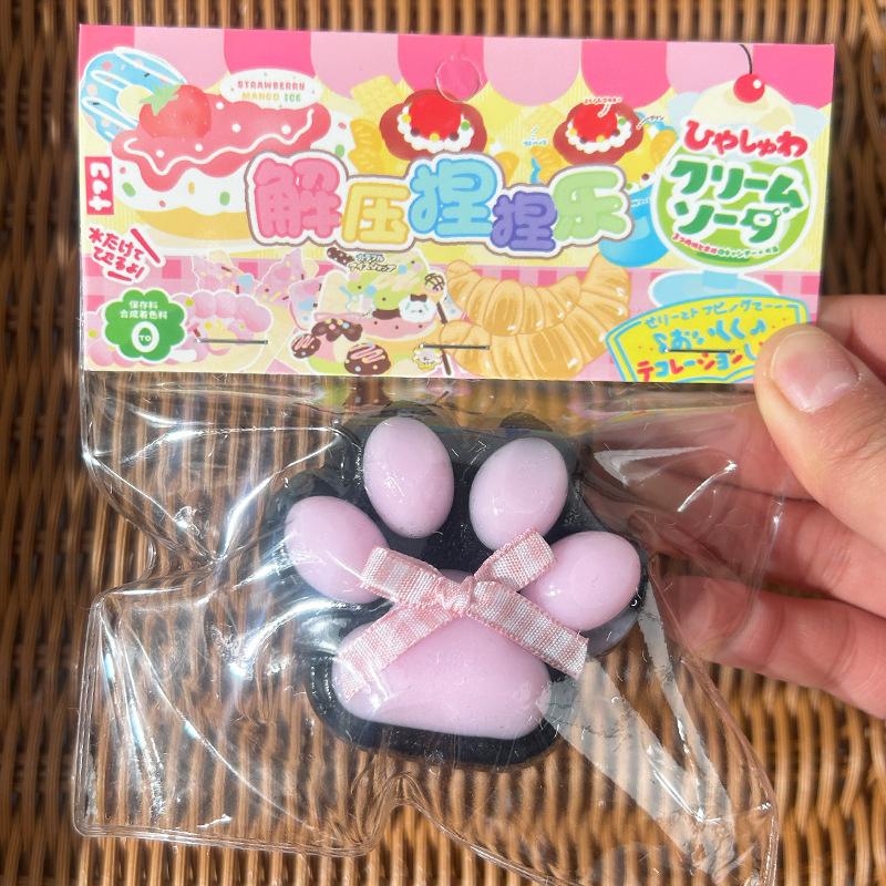 Fluffy Cat Paw Squeeze Fidget Toy Fuzzy Super Soft Stress Relief Toy for Kids Adults Office Work Anxiety Relief