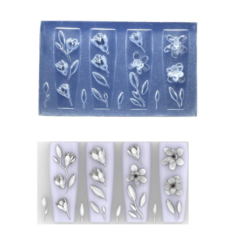 Silicone Nails Embellishment Molds Flower Theme Small Accessories Crafting Molds Suitable for Beauty Enthusiasts Present