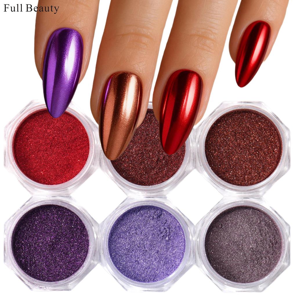 Hexagonal Bottled Magic Mirror Powder Set Mirror Effect Nail Glitter Decorative Fine Powder