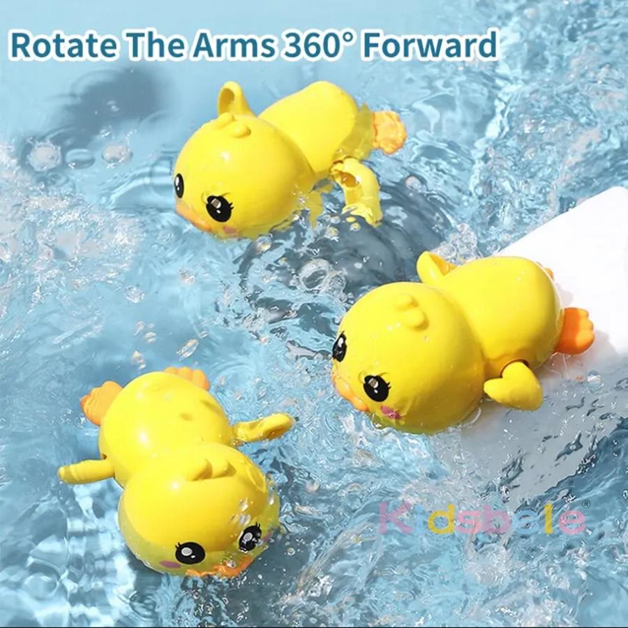 Cute Swimming Duck Clockwork Bath Toy Wind Up Water Floating Toy Hot Sale Duck Toy for Baby Bathtub Bath Toy Fun Bath Time Gift