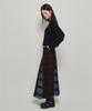 Hombadittingjeu Hbt Check Pattern Flare Skirt (Brown-Blue)