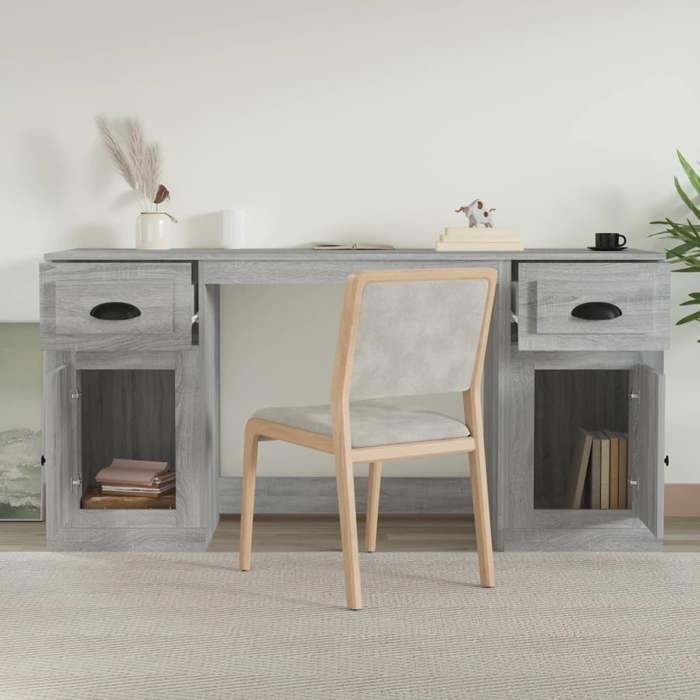 Desk - Exclusive House - Sonoma Grey - Engineered Wood - Large Storage Space
