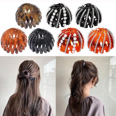Vintage Bird Nest Expanding Girls Headwear Tail Hair Bun Holder HairPins Clips Claw