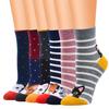 Women's Cute Cat Striped Cartoon Socks - Cotton Mid-Calf