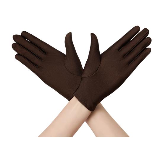 Yousheng 1 Pair Unisex Uniform Gloves for Men Women Wrist Length Stretchy Spandex Gloves Banquet Wedding Party Short Gloves for Formal Tuxedo Guard