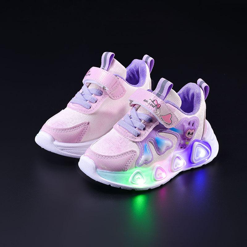 

Весняно-Осінні Мультяшні Кросівки зі Світлодіодами для Дітей - Модні та Світні Спортивні Кросівки для Бігу для Дівчат 21-25 set of 5 pairs фіолетовий