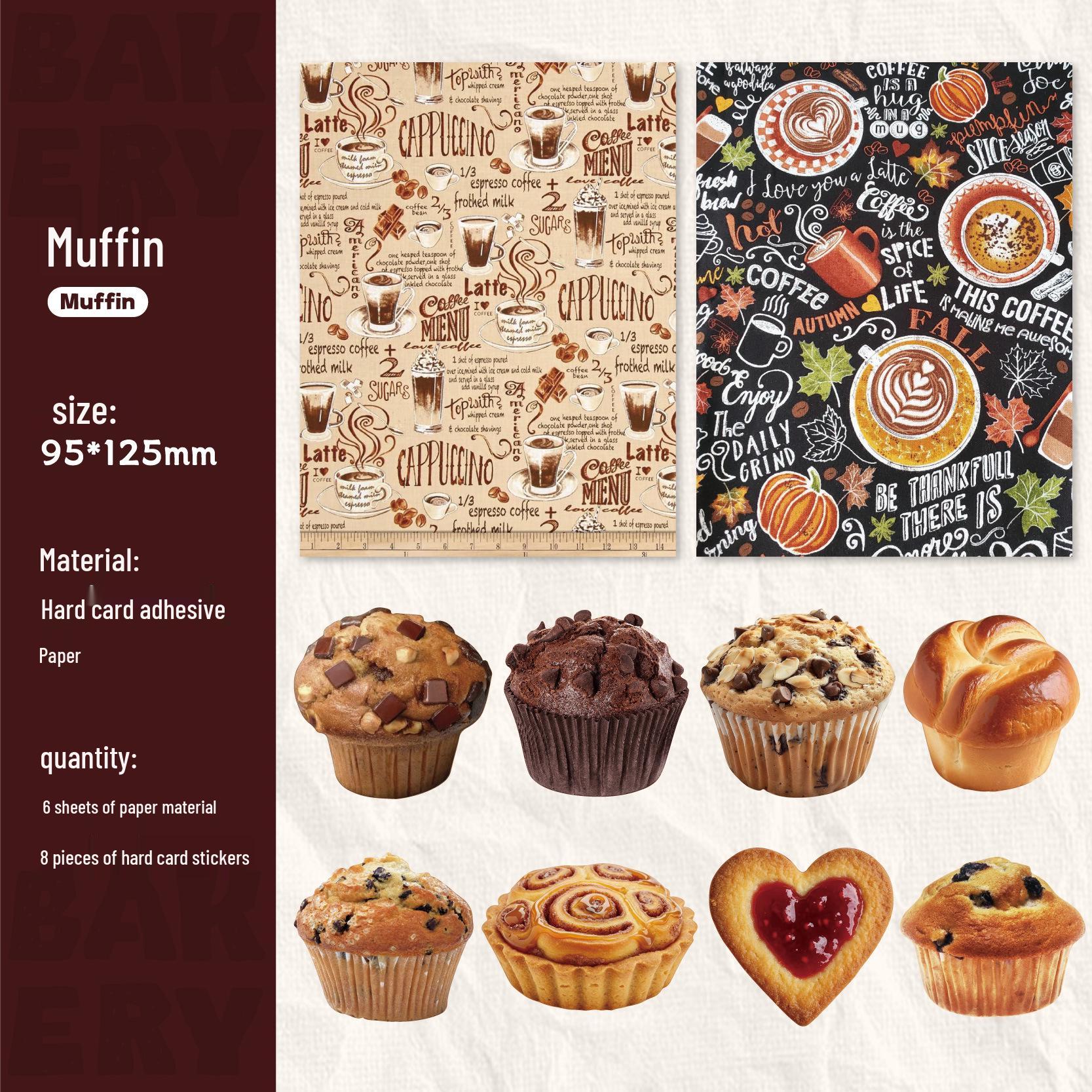 RetroStory Bakery 14-Sheet Food-Themed Cartoon Sticker Pack